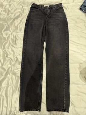 Frame Denim Washed Black High-Rise Jeans, Size 23